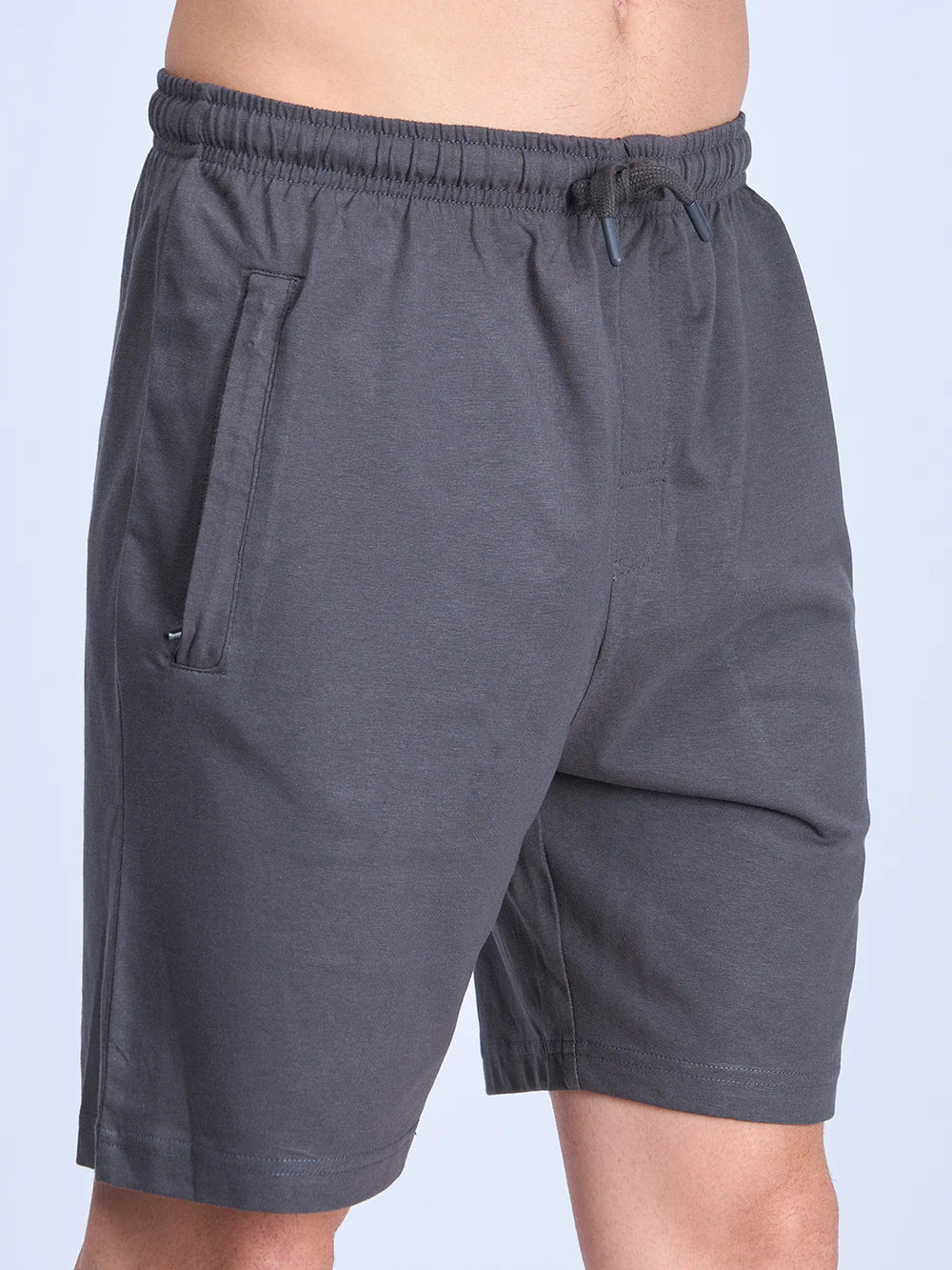 Men Dark Grey Combed Cotton Rich Agile Shorts