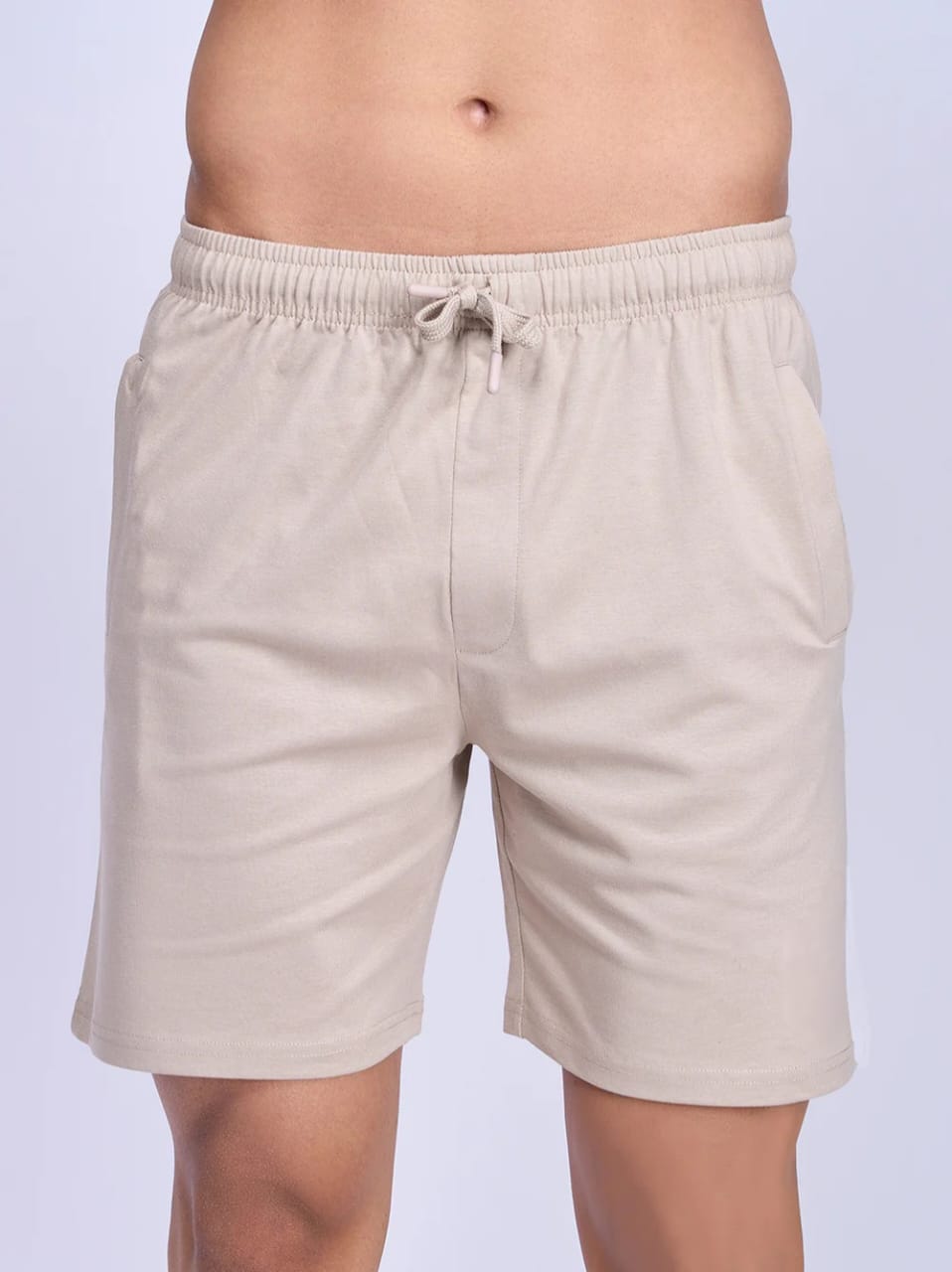Men Beige Combed Cotton Rich Agile Shorts